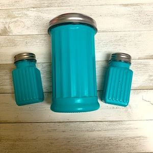 Turquoise Retro Glass Kitchen Set